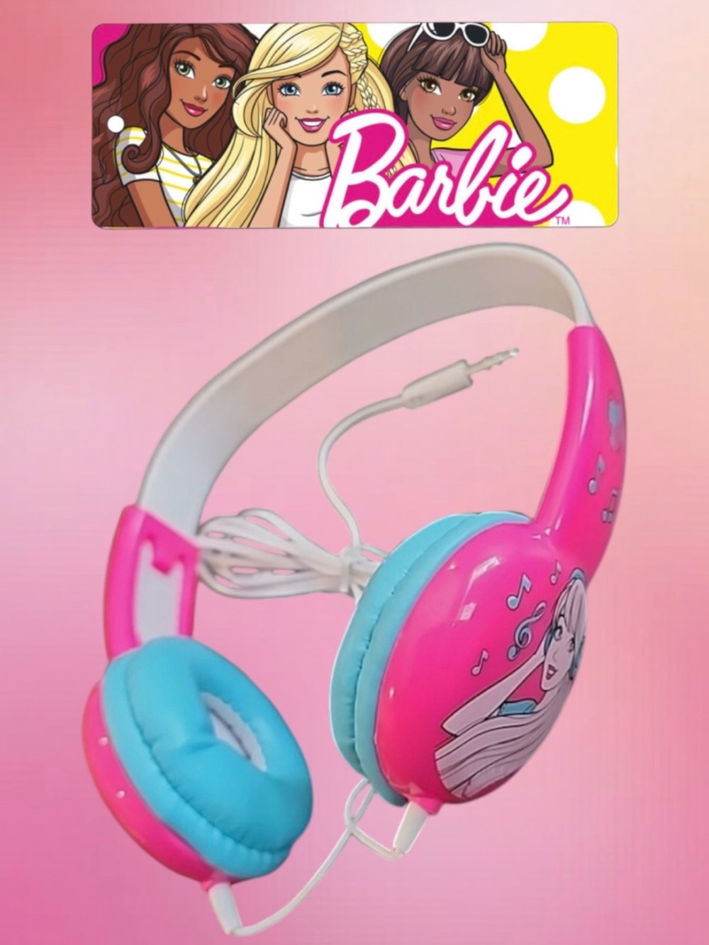 2 for $30 | Barbie Pink and Aqua Over-Ear Headphones with Character Graphics